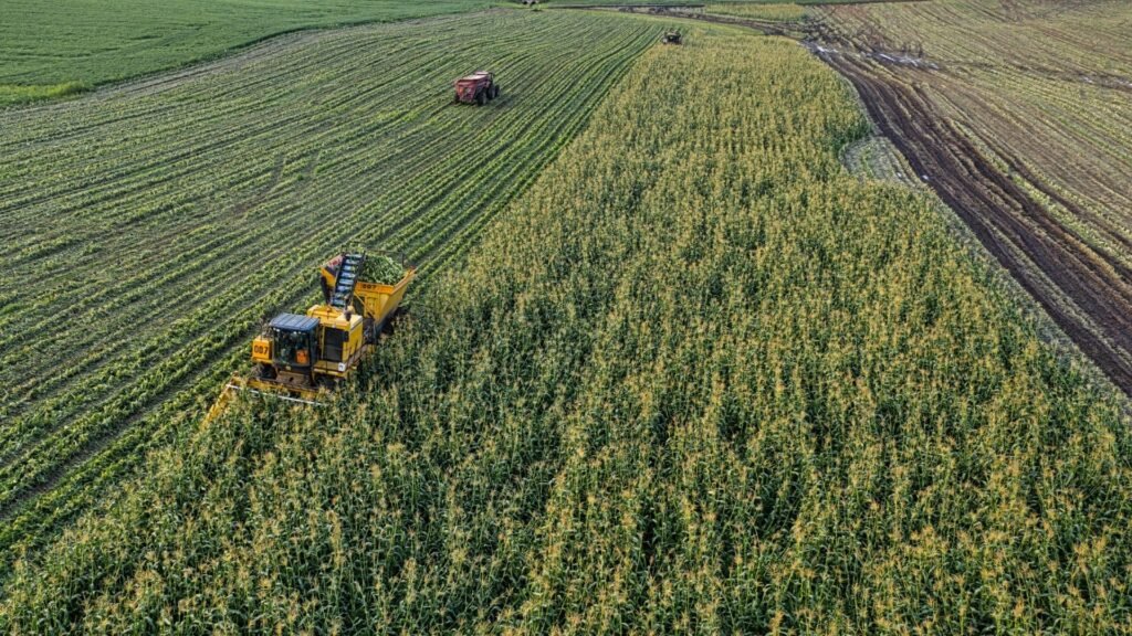 Imagem de campo aberto e máquinas
