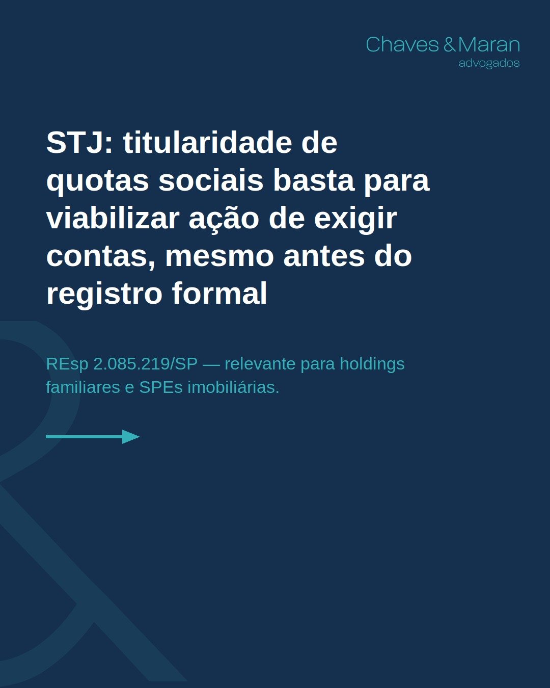 STJ: titularidade de quotas sociais basta para viabilizar ação de exigir contas, mesmo antes do registro formal
